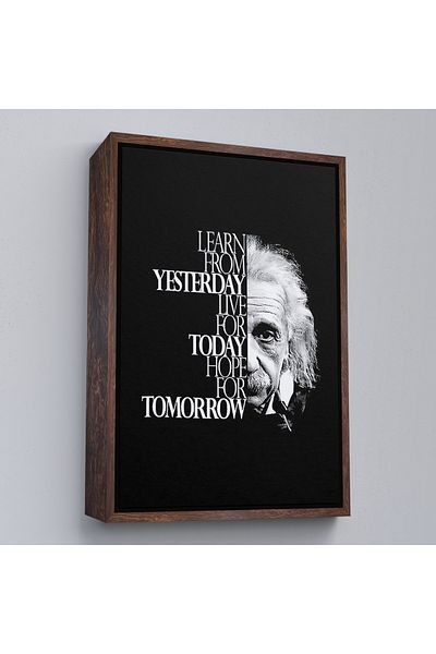 Harita Sepeti Rama albă Învață din ieri, trăiește azi, speră în mâine, pictură pe pânză, Albert Einstein