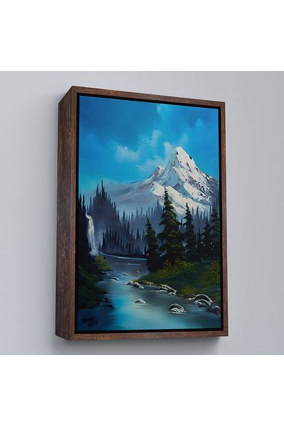 Harita Sepeti Pictură decorativă de perete cu cadru alb Rusia Vedere de munte și râu