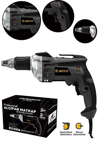 JetVolt Profesyonel 90n.m Alçıpan Vidalama Tabancası 710w - Siyah