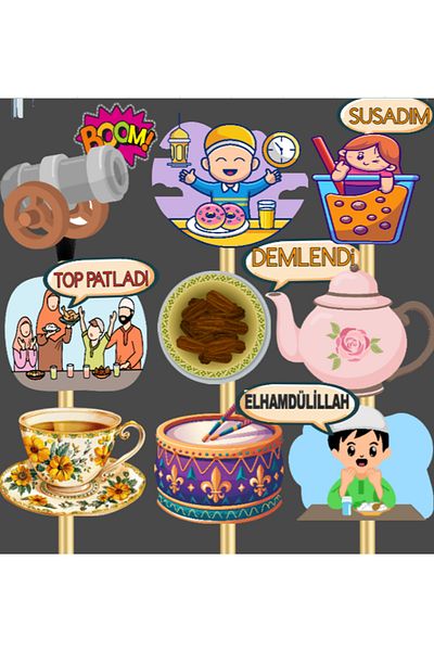 Hiras Dizayn Ramadan Special Topic Balloon Set I'M so Hungry I'Mso Hung