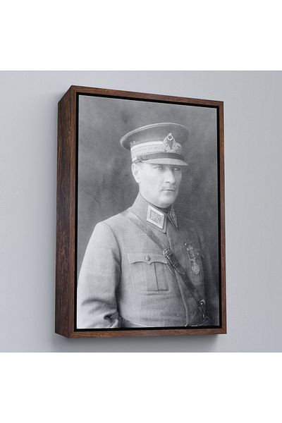 Harita Sepeti Pictură portret Ataturk cu cadru alb Mustafa Kemal Ataturk Pictură decorativă pe pânză dreptunghiulară