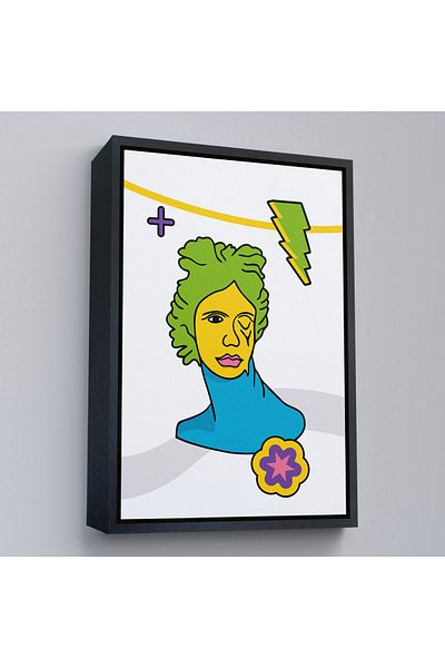 Harita Sepeti Ελληνικό άγαλμα ζωγραφικής Pop Art με χρυσό πλαίσιο