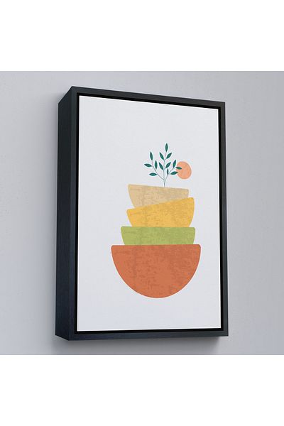 Harita Sepeti Pictură cu forme abstracte nordice moale cu cadru auriu