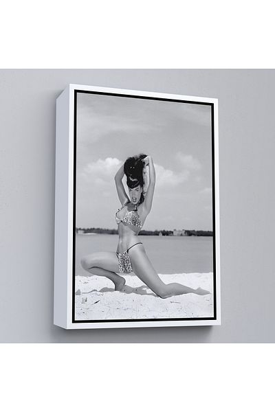 Harita Sepeti Bikini leopard cu cadru alb Bettie Page Pictură murală