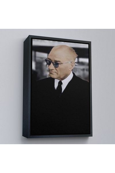 Harita Sepeti Pictură portret Ataturk cu cadru de aur Mustafa Kemal Ataturk Pictură decorativă pe pânză dreptunghiulară