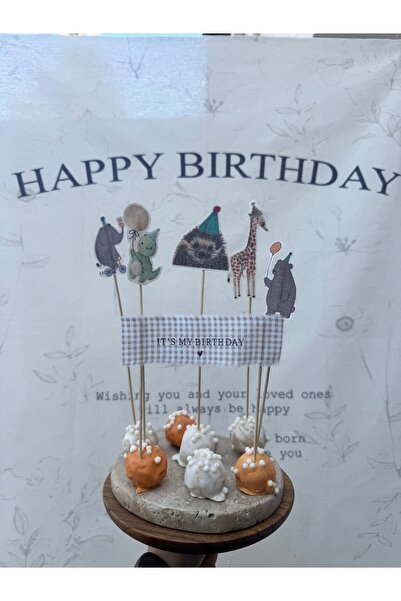 Kukuletaparty Çocuk Doğum Günü Pasta Süsü Set / Kukuletalı Hayvanlar