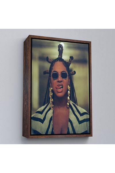 Harita Sepeti Beyonce Canvas Print with White Frame