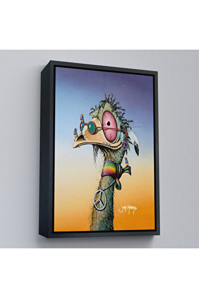 Harita Sepeti Crna ukrasna zidna slika sa hipi nojem u crnom okviru