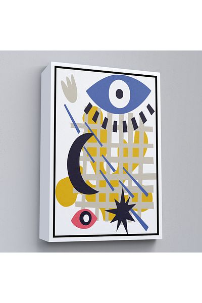 Harita Sepeti Tablou colorat abstract cu cadru alb