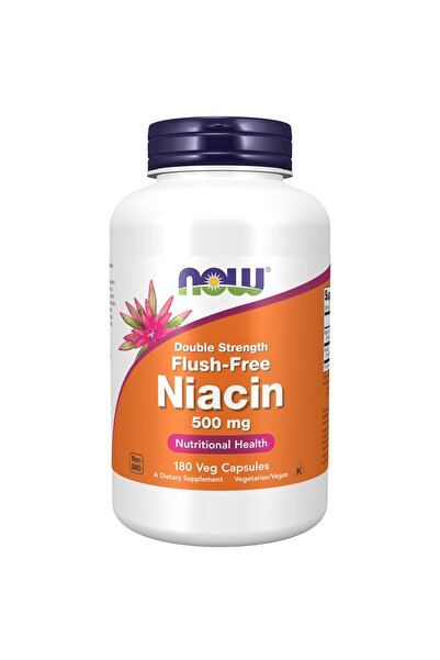 Now Foods Niacin (Vitamin B-3) 500 mg, Flush-Free, Double Strength, 180 Veg C...