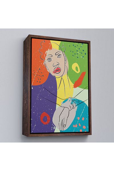 Harita Sepeti Pictură abstractă de femeie cu cadru alb