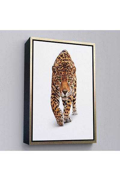 Harita Sepeti Pictură de leopard sălbatic într-un cadru auriu