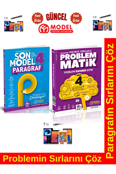 Ens Yayıncılık Model Eğitim 4.Sınıf Problematik+Paragraf Soru Bankası Seti +Android Kalem