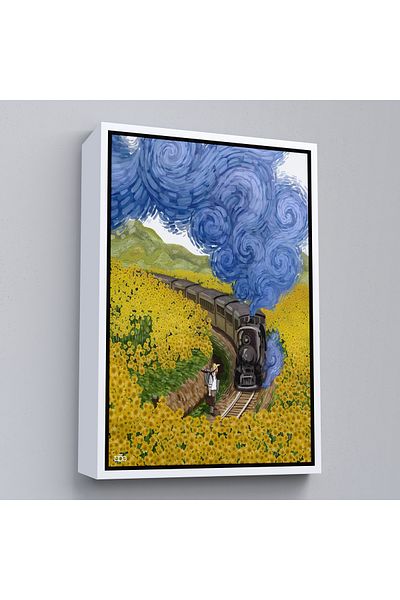 Harita Sepeti Pictură murală de Vincent van Gogh, cu cadru alb