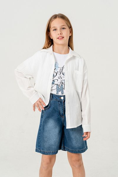 GİYİCEM TEKSTİL Female Child Single Pocket Shirt T-Shirt Two Piece Set 1802