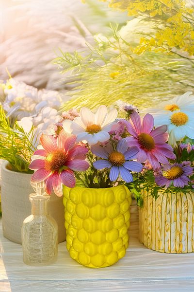 N NOXXO Nordic Decorative Bubble Vase Vegan Pla Yellow
