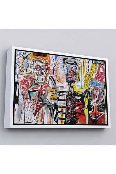 Harita Sepeti Tablou pe pânză fără titlu de Jean Michel Basquiat cu cadru alb