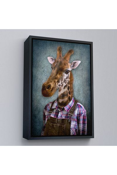 Harita Sepeti Pictură pe pânză umană cu cap de girafă în cadru auriu