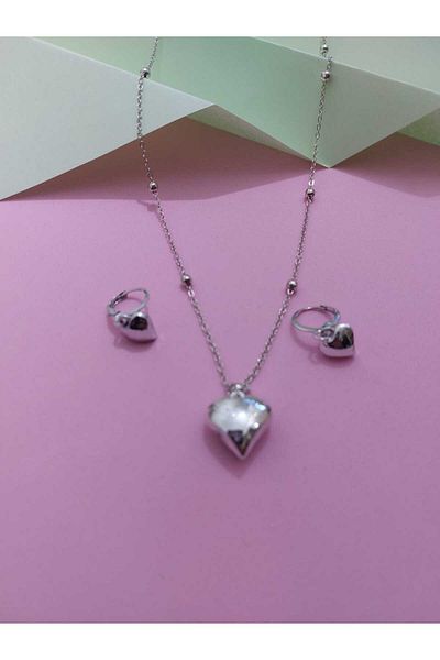 takıbahçesi Made with Love Heart Silver Color Chain Necklace
