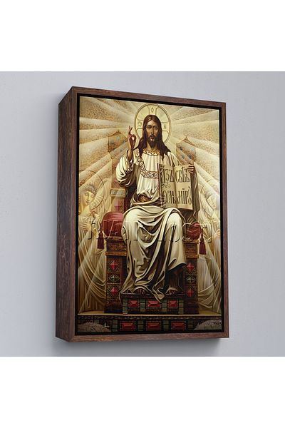 Harita Sepeti White Framed Jesus Christ Painting, Long live Christ the King