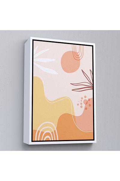 Harita Sepeti Nordic Abstract Painting with White Frame