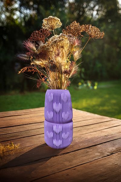 N NOXXO Bohemian Style Large Size Elegant Nordic Vase Colorful Large Size 15 X 25 cm Vegan Pla Lilac