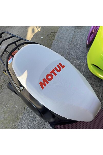 CEBECİOTO Motul White Patterned Combed Cotton Motorcycle Cover -Motor