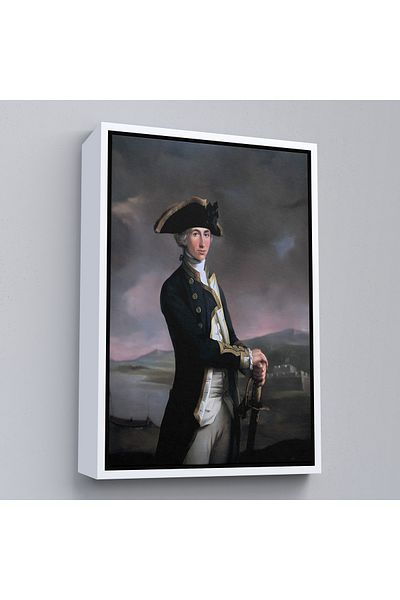 Harita Sepeti British Admiral Horatio Nelson Decorative Wall Painting with White Frame