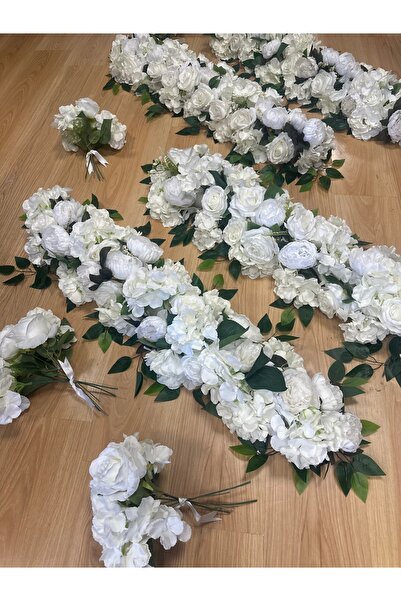 Marrone Organizasyon Süsleri Ortanca Şakayık 4 mt 4 adet masa süsü Nişan Düğün Söz