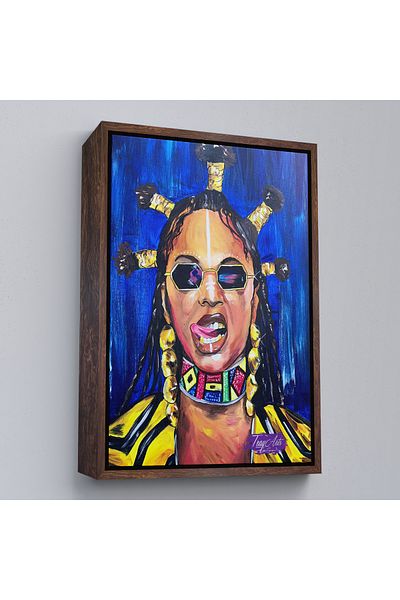 Harita Sepeti Ζωγραφική σε καμβά Beyonce με λευκό πλαίσιο