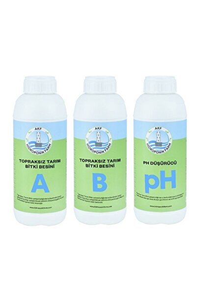 Hidroponik Farm Topraksız Tarım Bitki Besini ve Ph Düşürücü (1 Lt A 1 Lt B ve...