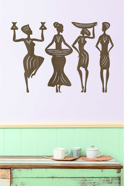 UNT Afrikalı Kadınlar Duvar Dekoru-süsü, Ahşap Dekoratif Tablo