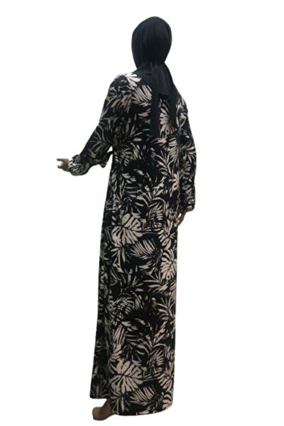 eflin Ρούχα Ισλάμ Γυναικείο Φόρεμα Προσευχής - Μαύρο-Λευκό Μπουρέμπουκ