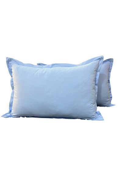 Hayal çeyiz Față de pernă din 2 bucăți 100% bumbac cu fermoar ascuns Ice Blue