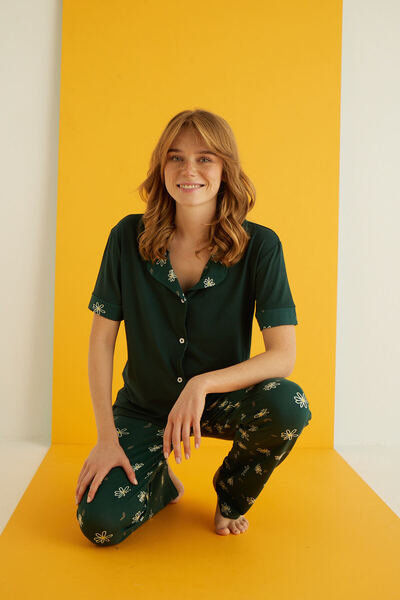 ELİTOL BAMBOO DÜĞMELİ PİJAMA TAKIMI