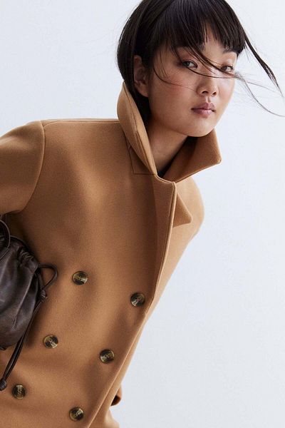 H&M Double-breasted felted coat