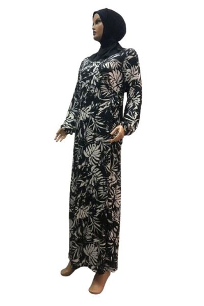 eflin Hijab Clothing Women's Prayer Dress - Black-White Wrap