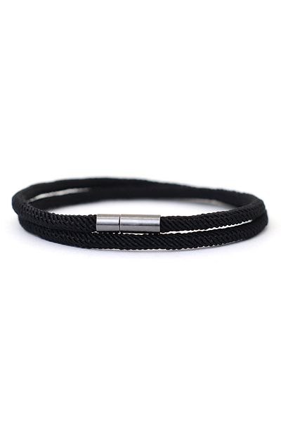 Choice M 19.5cm 7.7Inch Black Noter New Arrival Mens Rope Bracelet 4mm Nylon Double Layer Lucky Thread Brac
