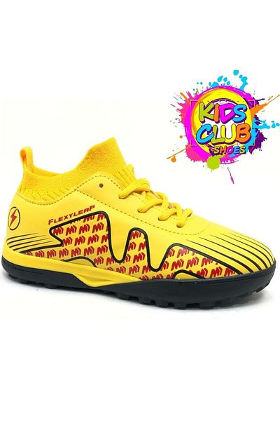 Kids Club Shoes Pantofi de fotbal Neymar Cool Kids - galbeni și galbeni cu șosete