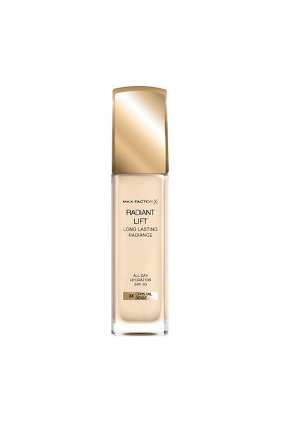 Max Factor Radiant Lift Liquid Pump Foundation SPF30, Hyaluronic Acid, 033 Crystal Beige, 30ml
