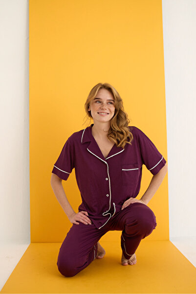 ELİTOL VİSKON DÜĞMELİ PİJAMA TAKIMI