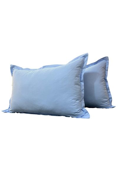 Hayal çeyiz Față de pernă din 2 bucăți 100% bumbac cu fermoar ascuns Ice Blue