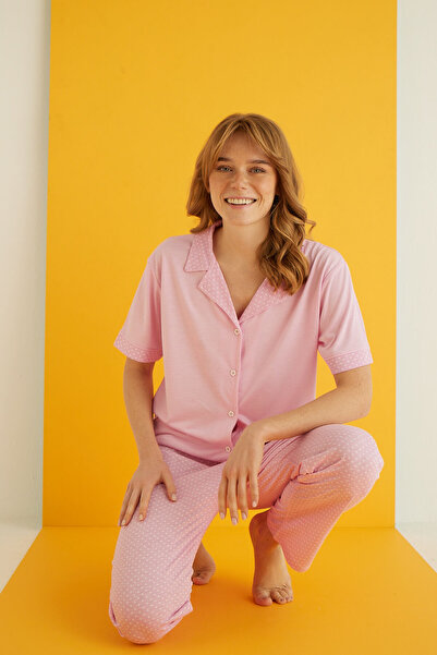 ELİTOL VİSKON DÜĞMELİ PİJAMA TAKIMI