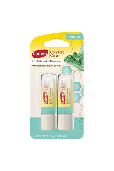 Carmex مرطب شفاه Comfort Care مع شمع العسل وبلسم الشفاه بالنعناع - 0.15 أونصة لكل منهما، عدد 2