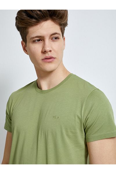 Ltb O-Neck Basic Short Sleeve Regular Green T-Shirt