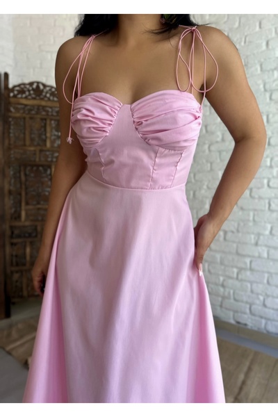 moneta boutique Strappy Poplin Γυναικείο Φόρεμα - Λεπτομέρεια βολάν