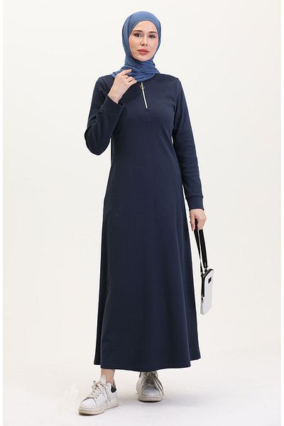 sefamerve Αθλητικό φόρεμα με φερμουάρ μπροστά 6534-01 Navy Blue