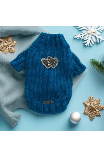 Lady Fify Hearted Midnight Blue Sweatshirt for Cat Dog