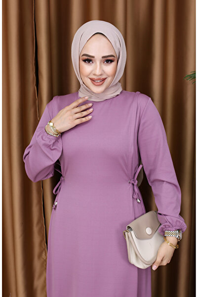 sefamerve Φόρεμα με κορδόνια Dusty Rose 5110-02