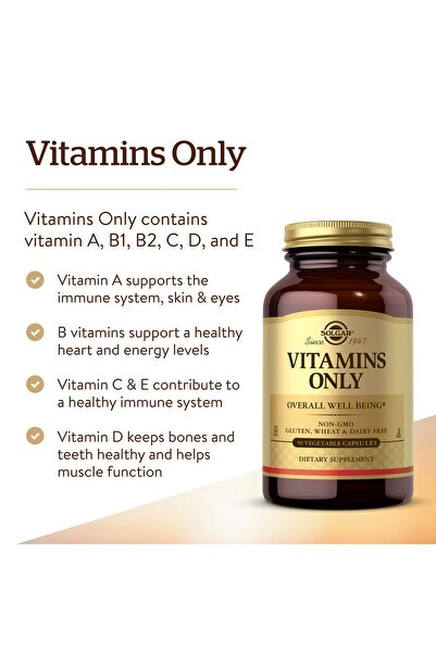 Solgar Multivitamin 90 Caps - A, B1, B2, C, D, E - Immune Support - Gluten, Dairy Free, Kosher